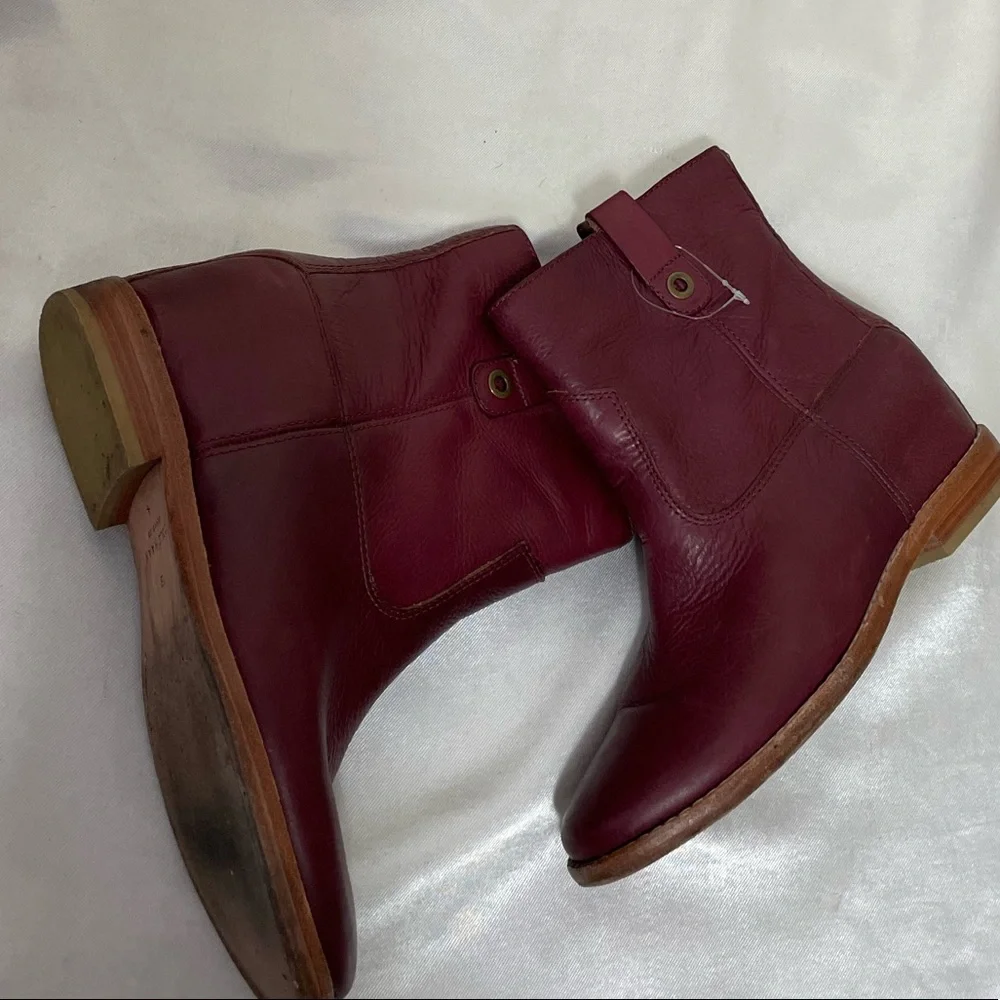 Cole Haan burgundy leather Zillie boots womens 7B booties euc - Picture 2 of 11